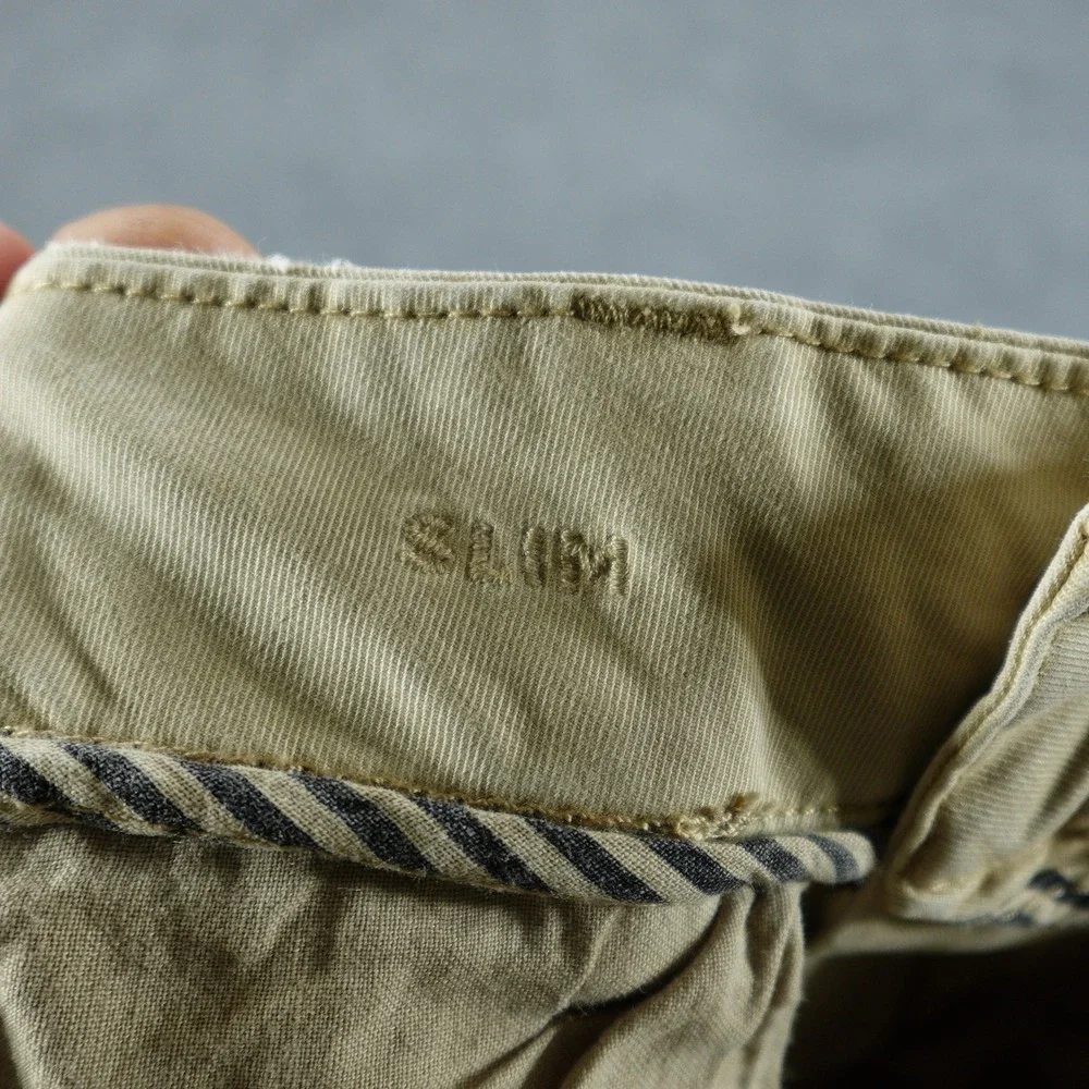 American Eagle Pants Mens 28x30 Khaki Tan Slim Fit Chino Stretch Cotton Blend